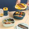 Fiambrera portátil de plástico con calefacción por microondas cuadrada, directa de fábrica, con explosiones, japonesa, para regalo