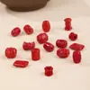 Accesorios de Arena Imperial de Cinabrio de Alto Contenido para Joyería DIY Seis Caracteres Palabras Verdaderas Caracteres Fu Accesorios para Pulsera y Collar Hechos a Mano con Cuentas