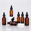 Frasco Boston marrom de 30ml 60ml frasco de óleo essencial marrom de 1oz 2oz frasco de essência frasco conta-gotas marrom