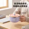 Tigela de Macarrão Instantâneo de Aço Inoxidável 304 para Dormitório Anti-Escaldante com Tampa Selada à Prova de Vazamento Tigela de Macarrão Instantâneo para Estudante Utensílios de Mesa para Estudante de Dormitório