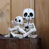 Decoración de Jardín al Aire Libre Patio Padre e Hijo Pesca Esqueleto Adornos Creativos de Resina Halloween Acuario Paisajismo