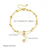 Pulseira de Coração em Aço Inoxidável Estilo Ins Transfronteiriço com Zircônia Dourada de Camada Dupla, Joia Feminina Versátil Criativa de Alta Qualidade