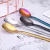 Cuchara transfronteriza de acero inoxidable 304 de mango largo para mezclar en bar de hielo, cuchara de bar en tono dorado, 23 cm, cuchara para postre, miel