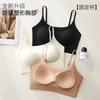 Chaleco deportivo minimalista con copas fijas y sin tirantes para mujer, ropa interior sin marcas, con lijado en forma de U, base interior