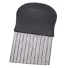 Cuchillo para Patatas con Púa de Acero Inoxidable Hogar Familia Cortar Patata Rodaja Cuchillo Ondulado Multiusos Patatas Fritas Papas Fritas Corte de Patata