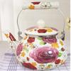 Tetera de Esmalte Engrosado, Hervidor de Agua, Cocina de Inducción, Cafetera para Té de la Tarde Francés, Tetera de Flores Retro, Olla para Medicamentos