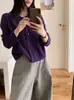 Cárdigan de punto 100% lana pura para mujer, primavera y otoño, cuello redondo, manga larga, abrigo suéter versátil, suéter de lana acanalado de color liso