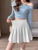 Falda Plisada Japonesa JK Anti-Exposición para Mujer, Nuevo Estilo Colegial Petite Casual Cintura Elástica Falda Corta Plisada
