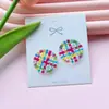 Estilo Novo Primavera e Verão Xadrez Transparente Estampado Botões Acessórios Botões DIY para Roupas Tamancos Acessórios Decorativos para Capa de Celular