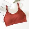 Liquidación S271 sujetador deportivo sin costuras envolvente de pecho para niña anti-exposición inalámbrico espalda bonita top tubo letra camisola