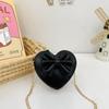 Bolso Mini Simple y Lindo para Niños 2024 Verano Nuevo Estilo Coreano Combinable Bolso Bandolera de Hombro con Lazo Corazón de Durazno