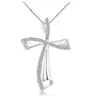 Pingente de Letra com Zircônia Cúbica Multicolor Incrustada Colar Feminino Pingente de Cruz Corrente para Clavícula Fashion Simples e