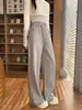 Pantalones Rectos Holgados Grises Anchen de Cintura Alta Adelgazantes 2026 Otoño Nuevos para Mujer Verano Ropa de Trabajo para Ir al Trabajo Pantalones Deportivos Caídos