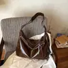 Bolso de Piel Aceitada de Alta Gama de Gran Capacidad para Mujer 2026 Nuevo Bolso Casual de Hombro Cruzado Bolso Tote Simple