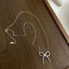 Collar de Plata Esterlina 925 con Lazo Torcido para Mujer Estilo Francés Retro Frío Sencillo Diario para Ir al Trabajo Versátil Cadena para Clavícula