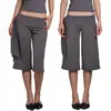Pantalones deportivos de yoga de cintura alta estilo europeo y americano, nuevos de verano INS transfronterizos con cintas, pantalones ajustados de cintura baja de seis puntos para mujer al por mayor