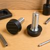Pie de plástico de tres líneas de 19 mm a 1/4 de pulgada con tirantes, pie de plástico para muebles, pie ajustable