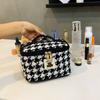 Novo Estilo Pied de Poule Moda Portátil Bolsa de Cosméticos Bolsa de Armazenamento de Cosméticos Famosa na Internet ins Bolsa de Viagem Avançada