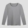 Blusa Térmica Grossa Forrada com Fleece Masculina para Outono e Inverno, Manga Longa Slim Fit Camada Base, Roupa Íntima Básica Gola Redonda