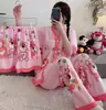Kimono Nuevo Estilo al por Mayor Labubu Conjunto de Tres Piezas Pijamas Populares para Mujer Verano Comercio Exterior Transfronterizo Sudeste Asiático Ropa de Casa
