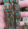 Estilo Étnico Nepalí Mantra de Seis Sílabas Nube con Forma de Cuentas de Cobre Cadena para Suéter Colgante Tanka Buda Amuleto Llavero Accesorio