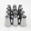 Bico de confeitar russo de aço inoxidável bico para bolo plano com embalagem de concha de bolha bico para creme ferramenta DIY para confeitaria