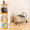 Carrinho acrílico móvel YX, prateleira de armazenamento para sala de estar, estante de chão para lanches, armário em camadas para maquiagem de quarto
