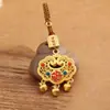 Joyería Chapada en Oro Colgante de Dragón, Pixiu, Colgante de Paz y Seguridad, Collar de Calabaza, Cadena para Suéter, Estilo Chino, Promoción para Transmisión en Vivo