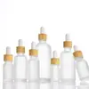 5ml 30ml 100ml Líquido Esencia Botella Pequeña Botella de Aceite Esencial Mate Botella Gotero Anillo de Grano de Madera Botella Vacía Cosmética