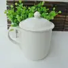 Taza Cerámica Blanco Puro, Taza de Agua de Gran Capacidad, Taza de Jefe Grande, Taza de Té con Tapa, Taza de Regalo con LOGOTIPO
