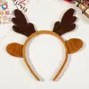 Diadema Navideña Transfronteriza Qiyue Diadema con Astas de Reno Decoraciones Navideñas Hebilla de Plástico para la Cabeza de Niños Decoración de Fiesta