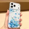 Adecuado para Funda Magnética de Teléfono Apple 17 2 en 1 iPhone 15 Flor Azul Agujero Grande Funda Protectora 18Promax