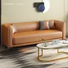 Sofá de cuero pequeño para apartamento, sala de estar y dormitorio, diseño simple y moderno, adecuado para propiedades de alquiler, de tres plazas, sofá doble, madera estilo italiano