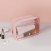 Bolsa de cosméticos de mão estilo ins 2022, grande capacidade, transparente, de viagem, portátil, bolsa de armazenamento, à prova d'água, bolsa de lavagem