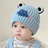 Chapéu de Lã Cartoon para Bebê Outono e Inverno Chapéu de Tricô Infantil Proteção para Orelhas Meninos e Meninas Quente à Prova de Vento Chapéu de Inverno para Bebê