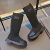 Botas de punto para niña otoño e invierno nuevas transpirables botas largas para niños botas de media caña para niños medianos y grandes moda niña botas altas
