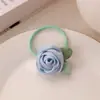 Corea Flor Rosa Amarilla Historia Flor Scrunchie Diadema de Pelo de Alta Gama Suave Dulce Camelia Goma para el Cabello Accesorios para la Cabeza Elásticos