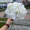 Hortensia verde hidratante de comercio exterior, tacto suave de goma, hortensia de una sola cabeza, hortensia grande, decoración suave para bodas, fabricante de flores falsas