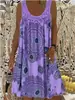 2023 Europeo y Americano AliExpress Amazon WISH Sin Mangas Encaje Plisado Patchwork Estampado Elegante Vestido Mujer