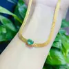Venta al por mayor de fábrica Popular Collar de Esmeralda Natural Plata S925 Incrustado Piedra Principal 5*7 Joyería de Lujo Venta Directa de Fábrica
