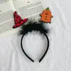 2026 Nuevo Sombrero de Mago Calabaza de Halloween Diadema Festival Broma Divertida Goma para el Cabello Lado Calavera Pinza para el Cabello Accesorios para el Cabello