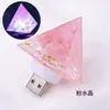 Grava de cristal natural transfronteriza resina USB luz de noche creativa para el hogar lámpara de mesita de noche regalos decorativos venta al por mayor