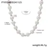 Reina Madre de Azúcar Elegante Collar de Cuentas Grandes de 12 mm Cadena para Clavícula de Acero Inoxidable Dorado para Mujer Puntada de Arroz de Frijol