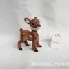 Adorno de Mini Ciervo Sika Simulado Acostado Adorno Creativo de Animal Simulado Modelo de Ciervo Sika Animal Peludo