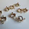 Pulseira Base Porta-Diamante Aberto Preserva-Cor Círculo Duplo Joias DIY Vários Elos Acessórios Material Huazi