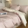 Juego de ropa de cama de lujo de cuatro piezas de algodón de fibra larga de 80 hilos, sábana bajera 100% algodón, funda de edredón bordada, juego de tres piezas de alta gama