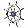 Un metro sobredimensionado ancla timón madera maciza timón mediterráneo timón de barco retro desgastado soporte de pared decorativo duradero