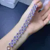 Pulsera Nueva de Otoño 2024 de Plata S925 Chapada en Platino con Tanzanita Natural Piedra Principal 3X4Mm Venta Directa de Fábrica