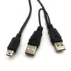 Cabo para HD USB 2.0 cabo para HD móvel 2A +5p preto Cabo para HD T-Port com fonte de alimentação cabo para HD miniUSB