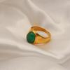 Anillo de circonita geométrica de moda retro de acero inoxidable chapado en oro de 18 quilates con diseño de nicho de estilo transfronterizo europeo y americano